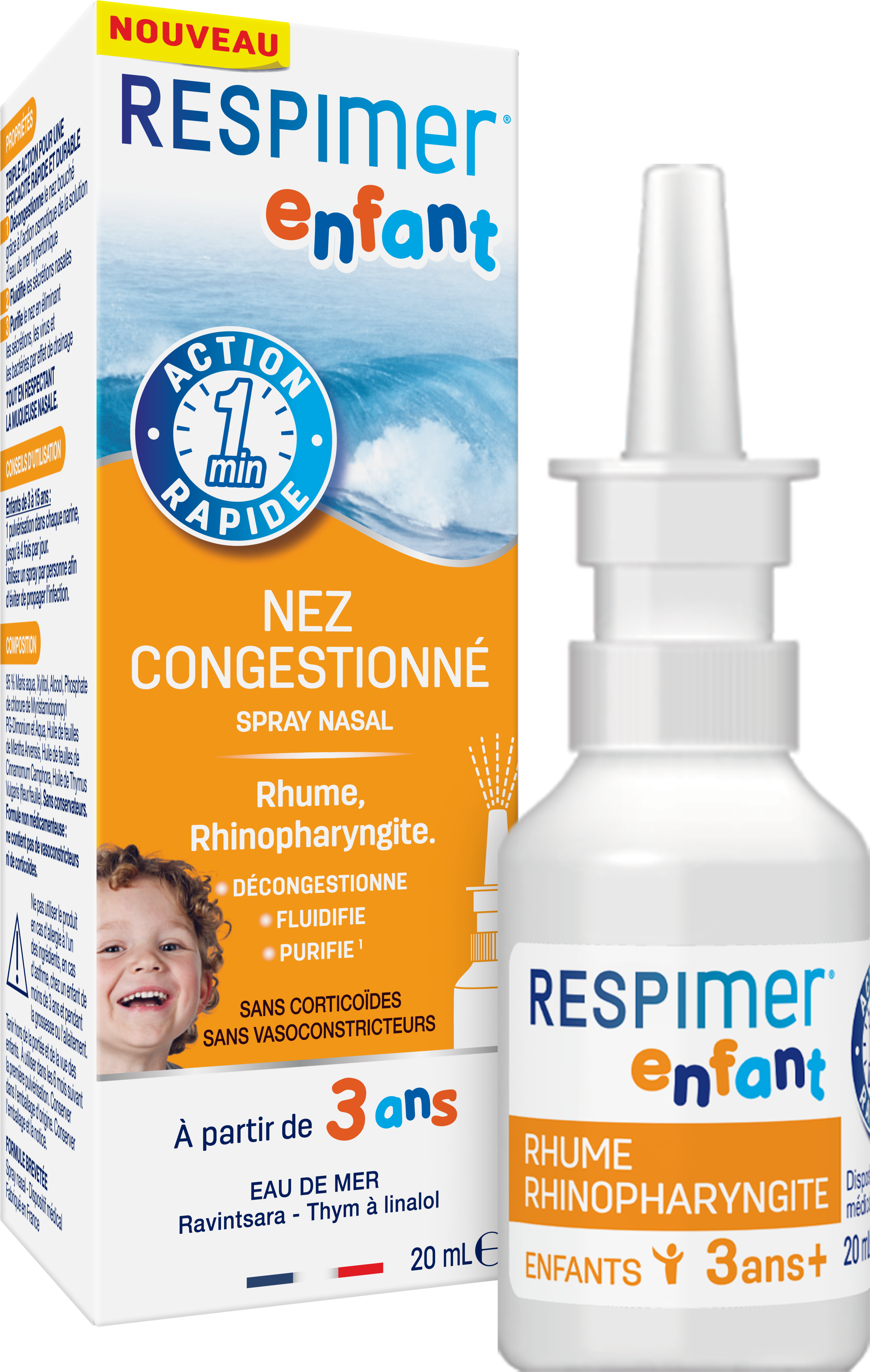 Respimer Enfant spray nasal nez bouché - Action rapide, dès 3 ans